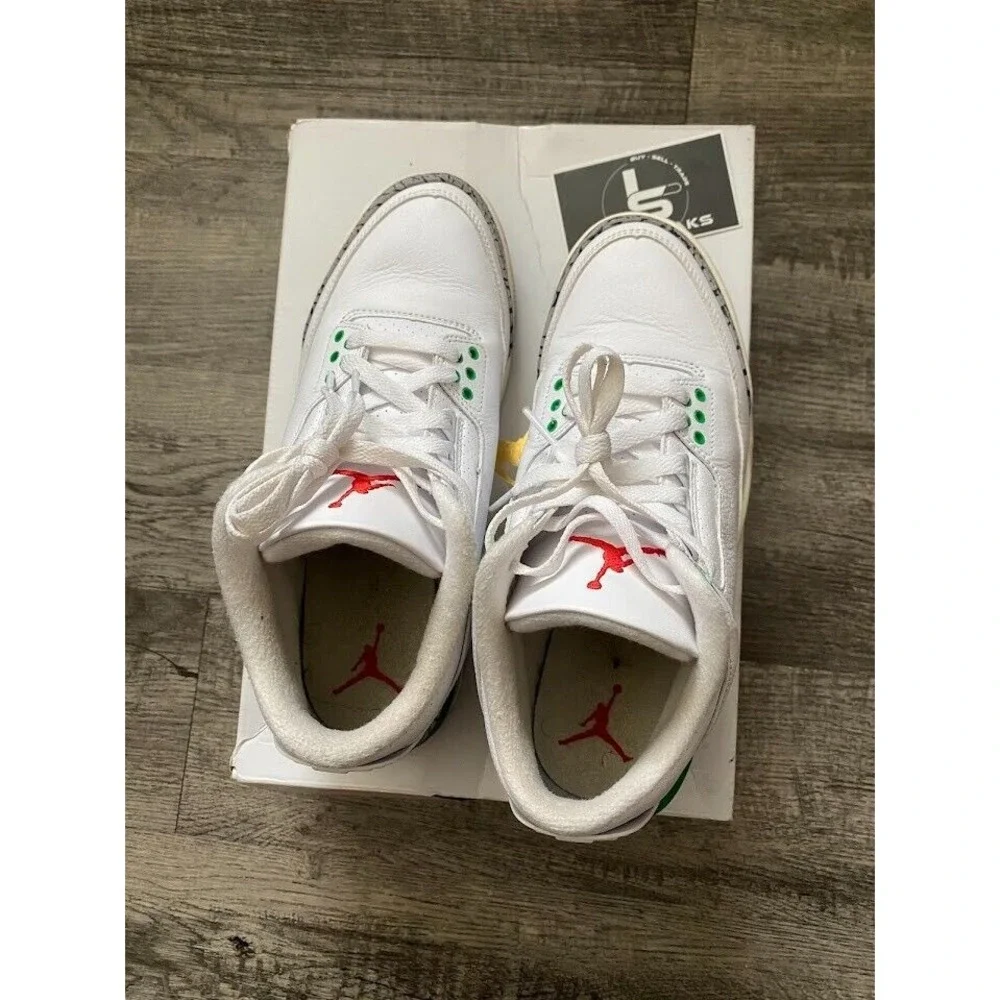 Size 9w/7.5m - Air Jordan 3‎ Retro Lucky Green W - Picture 3 of 5